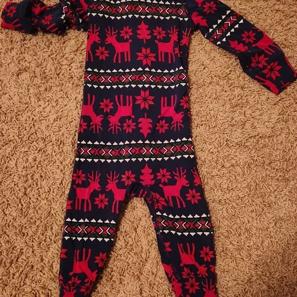 Hanna Andersson Red and Navy Kids One Piece 12-18 Months - Picture 6 of 6